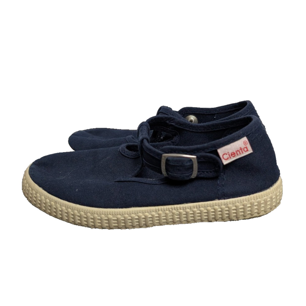 Cienta Mary Jane Shoes Childrens 28 US 11 Blue Preppy Cnvas Retro Timeless